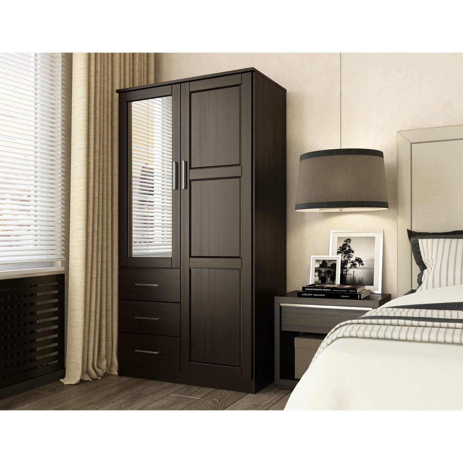 Derlyum mirrored shop wardrobe armoire