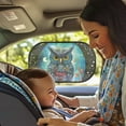 thumbnail image 2 of KUIFORTI Car Window Shade for Baby - Cling Sun Shade Blocker - 2 Pack UV Protection Breathable Baby Window Covers - Glare Shield and UV Rays Protection for Your Child, Owl Blue, 2 of 6