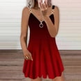 thumbnail image 1 of LOVZFMLL Dresses Women Casual Draw Back Printed Sleeveless Ruffle Lace-up Cold Shoulder Dress, 1 of 5