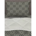 thumbnail image 3 of Moroccan Comforter & Sham Bedding Set, Floral Geometric Modern Oriental Illustration in Classic Tones, 3 pcs Duvet Set Microfiber Filling Quilt, 5 Sizes, Eggshell Charcoal Grey, by Ambesonne, 3 of 4