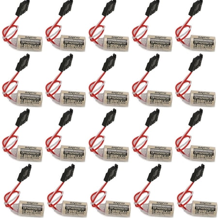 20PCS 1800mAh CR14250SE 3V 1/2AA for CNC Machine Tools FDK PLC Battery 1747-BA Backup Power Supply with Black Plug