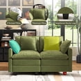 thumbnail image 3 of BedLuxury 57'' Loveseat Sofa for Small Spaces,Cozy Cloud Couch with Deep Seats for Living Room & Corner Decor,Green, 3 of 7