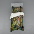 thumbnail image 2 of Ambesonne Fox Bedding Set 4 Pcs, Young Wild Fox in Woodland, Queen, Pale Brown White Green, 2 of 3