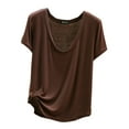 thumbnail image 1 of DPTALR Tops d'Été Décontractés Femmes Minces Manches Courtes Tops Femmes Solides Hauts Confortables pour les Femmes, 1 of 4
