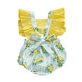 thumbnail image 3 of Baby Girls Summer Jumpsuits Flying Sleeve Lemon/Cartoon Cake Print Romper, 3 of 9