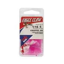 Eagle Claw Marabou Pro-V Crappie Jig –1/16 oz - Pink/White