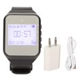 thumbnail image 1 of Reloj buscapersonas pantalla LCD calendario alarma de un botón vibración sistema de llamadas inalámbrico para fábricas de catering enchufe estadounidense negro, 1 of 10