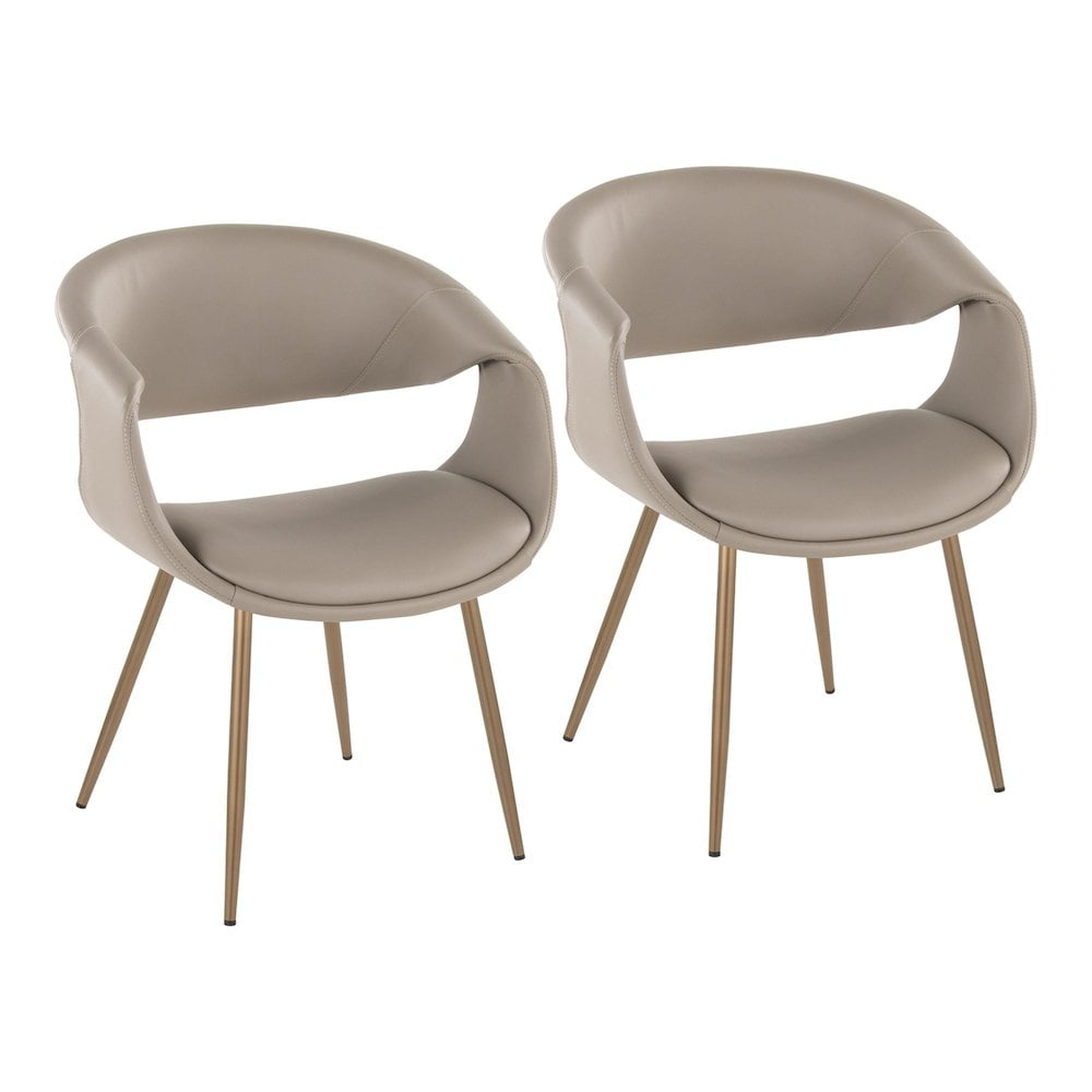 Modway Harness Leather Armchair - Stainless Steel Base, Tan Genuine Leather, Modern Accent Chair, 300 Lb Capacity