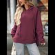 thumbnail image 4 of Sudadera con Capucha de Gran Tamaño para Mujer, Informal, de Larga, de Punto, con Cordón Ajustable, Abertura Lateral y Bolsillo Vino Tinto L, 4 of 10