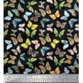 thumbnail image 1 of Soimoi Black Cotton Jersey Fabric Colorful Butterfly Decor Fabric Printed Yard 58 Inch Wide, 1 of 3