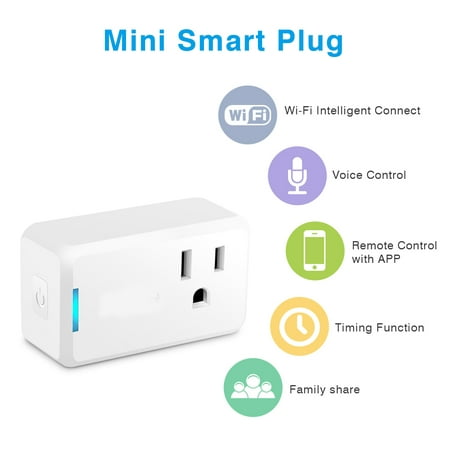 2-Pack WiFi Smart Plug WiFi Mini Outlet Wireless Switch Compatible with Alexa &Google Home,Voice Control,No Hub Required,Easy set up, Remote Control Home Devices by (Best Alexa Compatible Devices)