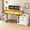 White+Brown, variant on 55" Farmhouse Electric Standing Desk with 3 Drawers and Storage Shelves, Height Adjustable Computer Desk for Home Office, Study Writing Table