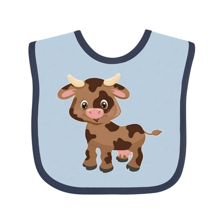 

Inktastic Cute Brown Cow with Brown Spots Gift Baby Boy or Baby Girl Bib