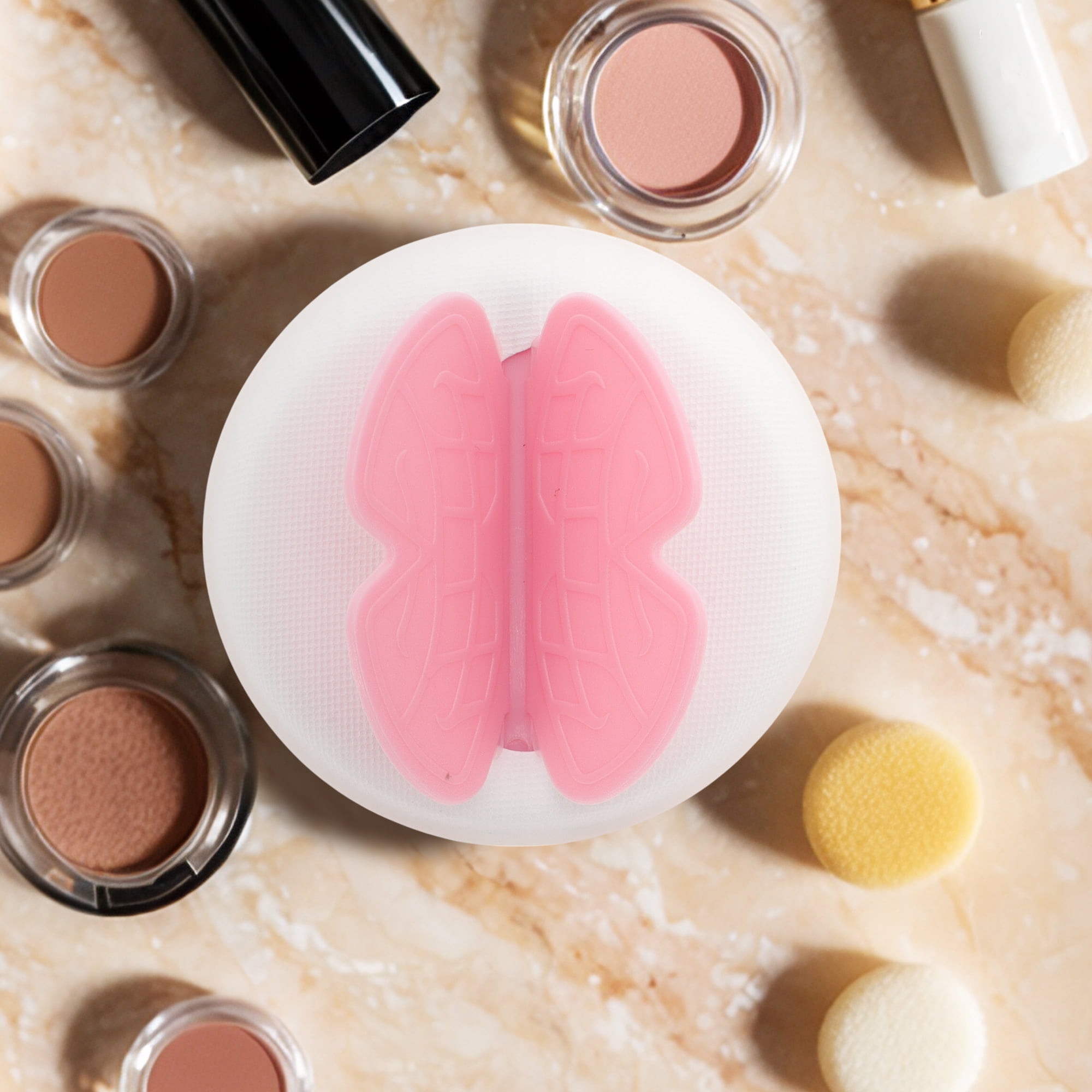 Unique Bargains 1 Pc Butterfly Face Makeup Sponge for Bedrooms Pink