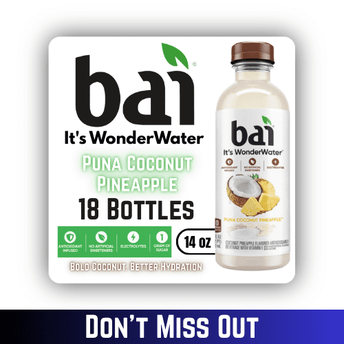 Bai Cocofusions Puna Coconut Pineapple Antioxidant Infused Beverage, 14 fl oz Bottles, 18 Pack