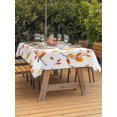 thumbnail image 2 of Outdoor Tablecloth with Umbrella Hole and Zipper, Orange Leaves Fall Rectangle Table Cloth 60x120 Inch Waterproof Tablecloth, Branches Birds Pine Cones Picnic Table Cover for Patio Camping, 2 of 7