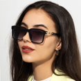 thumbnail image 3 of Typpkmm Cycling Fashion Womens Sunglasses Square Style Sun Glasses Accessories Gradient Lens Anti, 3 of 7