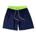 thumbnail image 4 of IWRICH Men's Swim Trunks Quick Dry Beach Shorts with Zipper Pockets and Mesh Liner Dark Blue L, 4 of 8