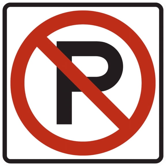 Vinyl Stickers - R8-3-No Parking Sign (Symbol) - Safety and Warning Warehouse Signs Stickers - 3.5" x 5" - 3 Pack
