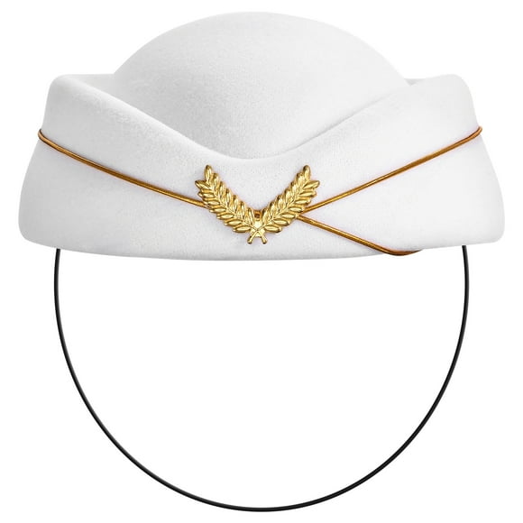 BRIGHTFUFU Gorra de azafata, gorra de azafata de avión, gorra de azafata de avión, gorra de azafata de escenario, gorra de mujer beige