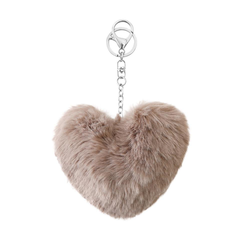 VALICLUD Cute Fluffy Unicorn Keychain Pom Pom Fur Ball Key Ring Soft Fluffy  Car Bag Hanging Pendant Plush Purse Handbag Charm