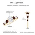 thumbnail image 6 of Rosec Jewels Oval Moissanite Engagement Ring with Garnet for Women - 6X8 mm - D-VS1 Grade, 10K Yellow Gold, US 4.00, 6 of 7