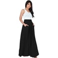 thumbnail image 4 of KOH KOH Long Flowy Cute Modest High Empire Waist Full Floor Length Pockets Casual Semi Formal Vintage Work Office Workwear Maxi Skirt For Women Black Small US 4-6 NT325, 4 of 7
