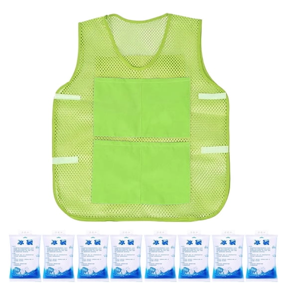 Cooling Vest with 8 Reusable Ice Packs, Breathable Lightweight Mesh Cooling Clothing for Extreme Heat, Wearable Ice Vest for Outdoor Work, Construction, Sports, Gardening & Travel