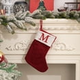 thumbnail image 2 of PLPPYFS 11.8 Inches Initial Monogrammed Christmas Stocking Personalized, Knitted Christmas Stockings, Embroidered Letter Christmas Stocking Decorations for Family Christmas Holiday Party Decor, 2 of 6