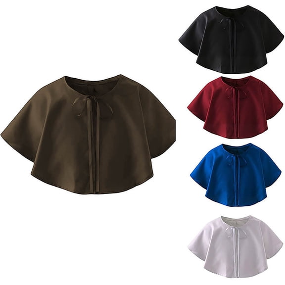 FNFYFH Medieval Short Cloak Renaissance Short Shawl Vintage Costume Cape for Ren Faire Cosplay