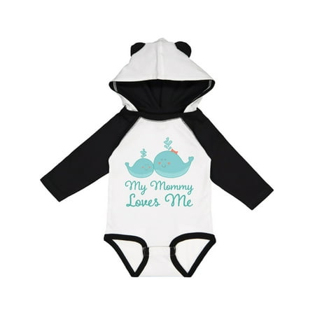 

Inktastic My Mommy Loves Me whale Gift Baby Boy or Baby Girl Long Sleeve Bodysuit