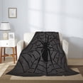 thumbnail image 2 of Sigee Black Spider On Web 1 for Flannel Blanket - Ultra-Soft, Warm and Cozy, Perfect for Couch, Bed, or Travel-50"x40", 2 of 6