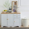 thumbnail image 4 of HOMEFORT 43.7" Kitchen Buffet Cabinet, Buffet Sideboard, Bar sideboard, Kitchen Island, Floor Buffet Server with 2 drawers and 3 doors, White Honey, 4 of 8