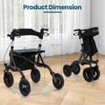 thumbnail image 3 of Giantex All-Terrain Rollator Walker w/ Pneumatic Tires, Foldable Outdoor Walkers, Lightweight Walker for Seniors, Black, 3 of 6