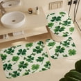 thumbnail image 6 of 4Pcs Shower Curtain Sets with Rugs Rug Toilet Lid Cover And Non-Slip U Shape Mat Green Clovers And Bows Waterproof Personality Pattern Bath Curtains Patrick's Day for Bathroom Decor Sets, 6 of 8