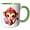 Green/White, variant on 3drose, Cute Baby Monkey Holding a Heart Illustration, 15oz Two-tone Red Mug