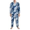 thumbnail image 3 of Lsque Flower Pattern Long Sleeve Pajama Set for Men - Soft 2-Piece Sleepwear and Loungewear Set with Pockets, Comfy Nightwear-XX-Large, 3 of 7