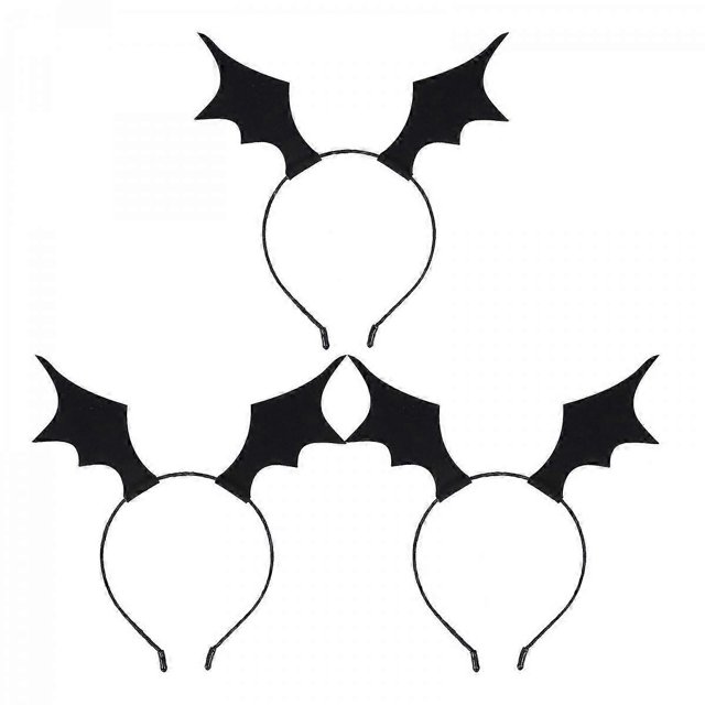 3pcs Halloween Bat Wings Headbands Black Felt Party Hairbands for Costume & Cosplay Accessories