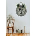thumbnail image 4 of This Is Us Front Door Sign Funny Wreaths Hanging Wooden Plaque Decoration Round Rustic Wood Farmhouse Porch Decor for Home Front Door Decor, 11 x 11 Inch, 4 of 5