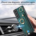 thumbnail image 4 of Wallet Case Compatible with Samsung Galaxy S21 FE with Card Holder, 360° Rotation Finger Ring Stand PU Leather Cover Drop Protection with Magnetic Snap Case Cover for Galaxy S21 FE - Green, 4 of 8