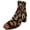 Black / Brown Spotted, variant on Agl Women's Low Heel Ankle Boot Black / Brown Spotted High-Top Faux Fur - 7.5 M