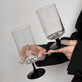 thumbnail image 2 of Glass Wine Glass, Square White Wine Glass, Modern Crystal Stemware, 2 of 4