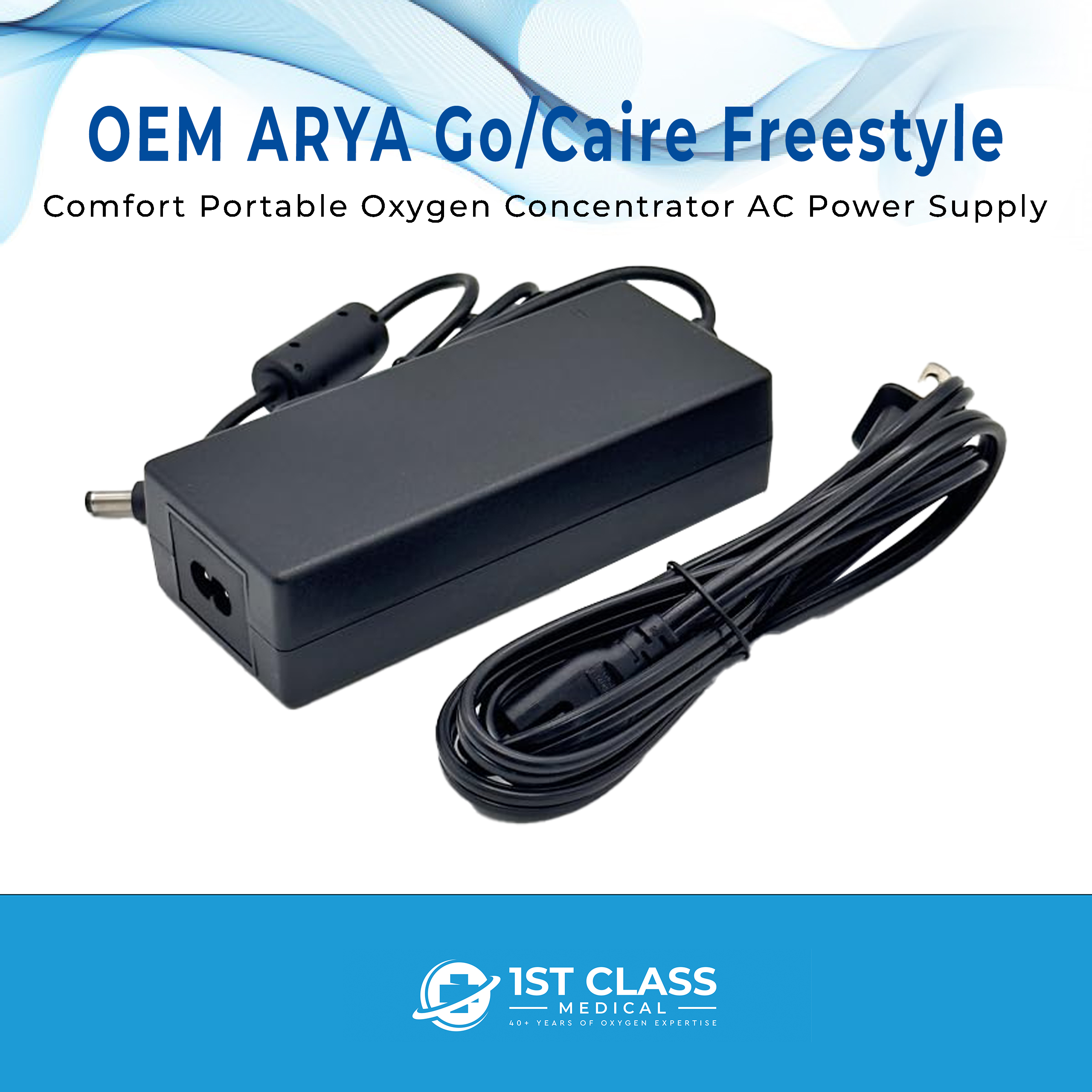 AC Power Supply for ARYA Go/Caire Freestyle Comfort Portable Oxygen Concentrator