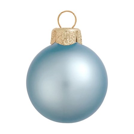 Whitehurst Petite Matte Finish Glass Christmas Ball Ornaments - 1.25" (30mm) - Sky Blue - 40ct