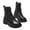 Black, variant on Fesfesfes Platform Boots for Young Ladies Lace-up Women's Boots And Winter Warm Mid-tube Lace-up Platform Boots 7(39)