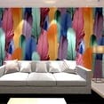 thumbnail image 1 of 1 Roll 3D Multicolor Imitation Feather Pattern PVC Wallpaper, Waterproof Moisture-proof Self-Adhesive, Peel And Stick Contact Paper For Living Room, Kitchen, Bedroom, Home And Dormitory Furniture Deco, 1 of 5
