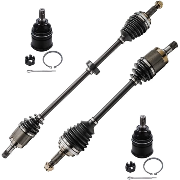 Detroit Axle - 4pc Front CV Axles Kit for 1992-2000 Honda Civic, 1997-2000 Acura EL, 2 CV Axle Drive Shafts 2 Lower Ball Joints 1998 1999 Replacement