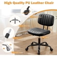 thumbnail image 2 of Silla de oficina Sweetcrispy sin brazos, de cuero PU ajustable, 2 of 4