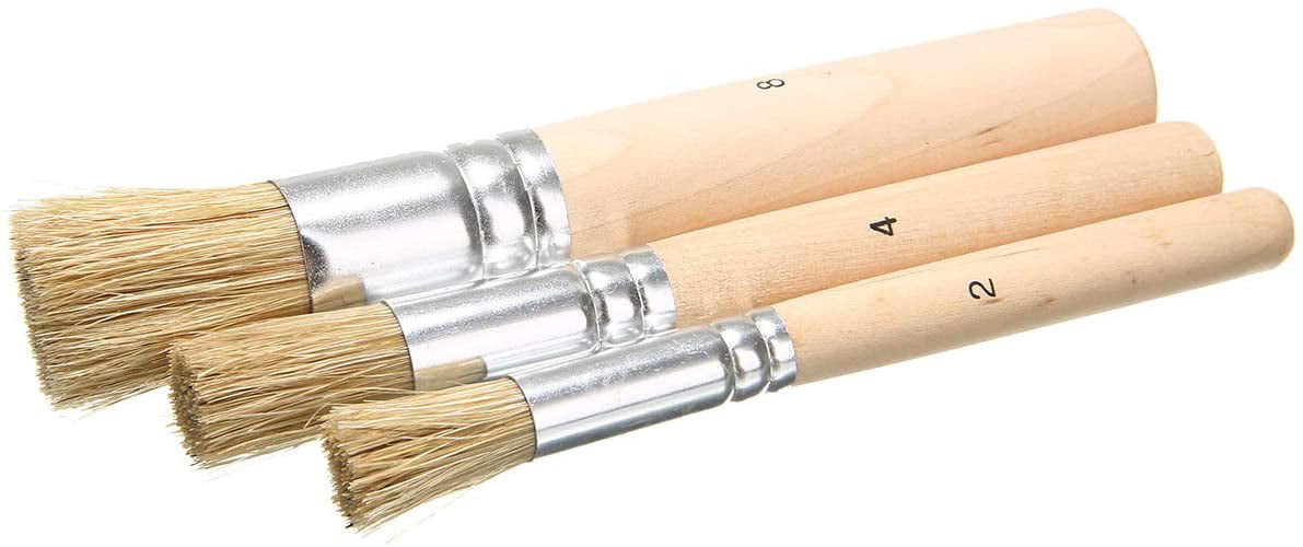 3 Pcs Wooden Stencil Brushes for Acrylic Paint Natural Wood Bristle  Template Brush for Oil Painting Watercolor Painting Stencil Project DIY Art  Craft Project Home Décor 