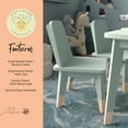 thumbnail image 5 of Buzz & Bloom Kids 4-Piece Wood Table, 2 Chairs, and Bench Seating Set with Rounded Corners, Sage/Natural, 5 of 15